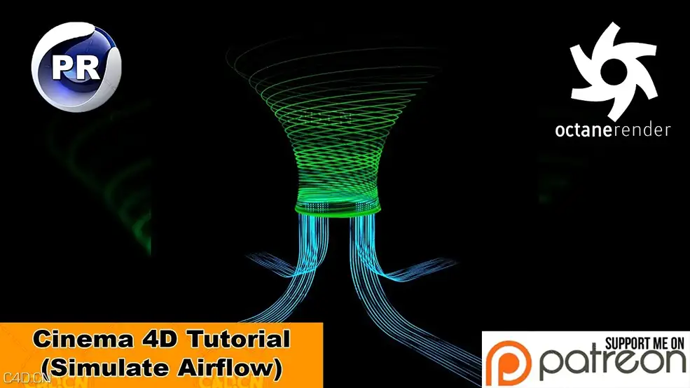 C4D模拟气流视频教程 SIMULATE AIRFLOW (Cinema 4D Tutorial)