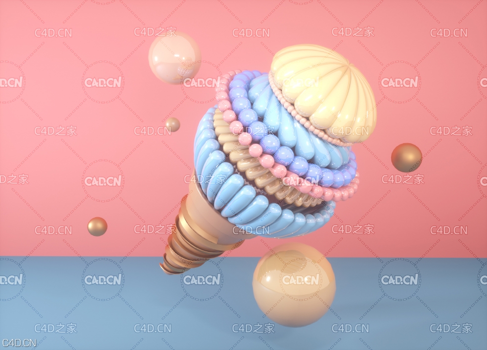 C4D octane抽象卡通冰激凌模型 - C4D之家 - 0402.jpg
