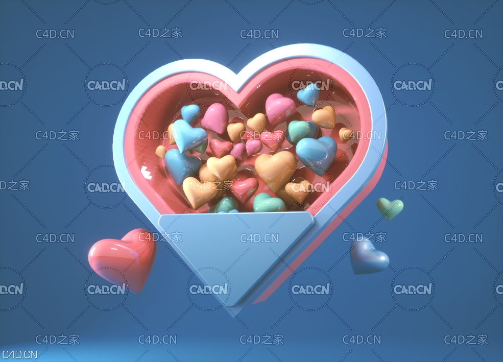 C4D OCTANE立体心形模型 - C4D之家 - 0400.jpg
