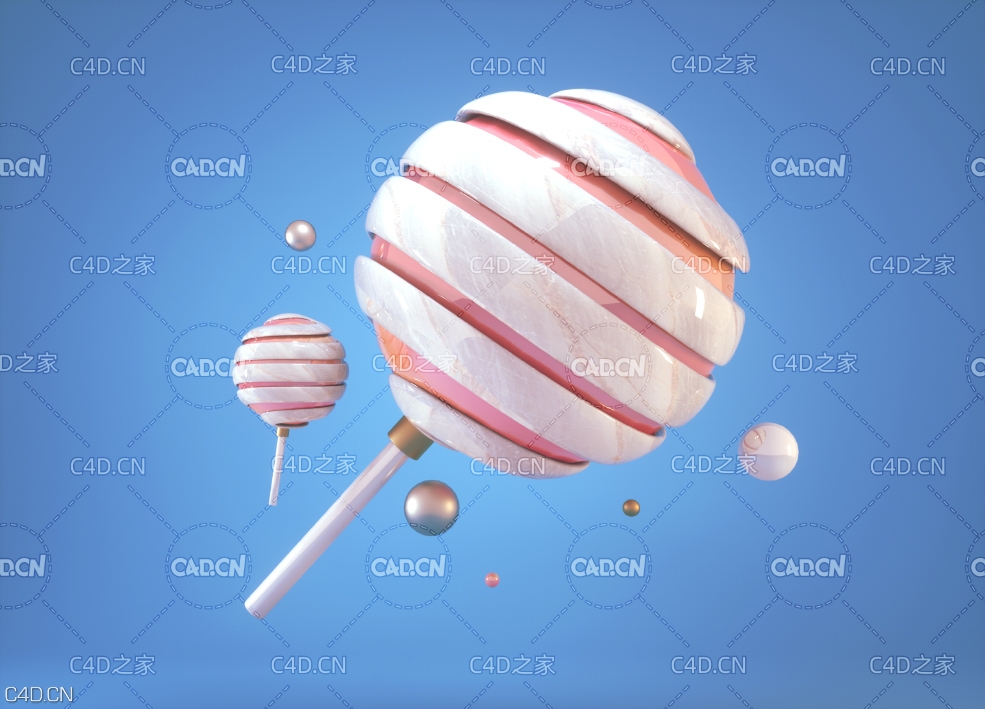 C4D OCTANE卡通立体螺旋棒棒糖模型 - C4D之家 - 0399.jpg