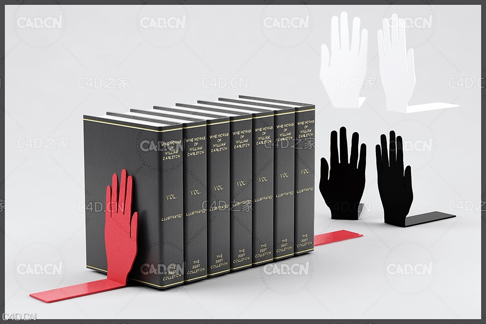 手形书立C4D模型 Librastat