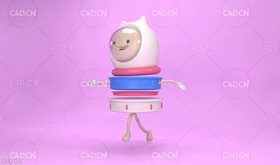 C4D跳跃的卡通太空猫动画工程 - C4D之家 - 太空猫动效案例.jpg