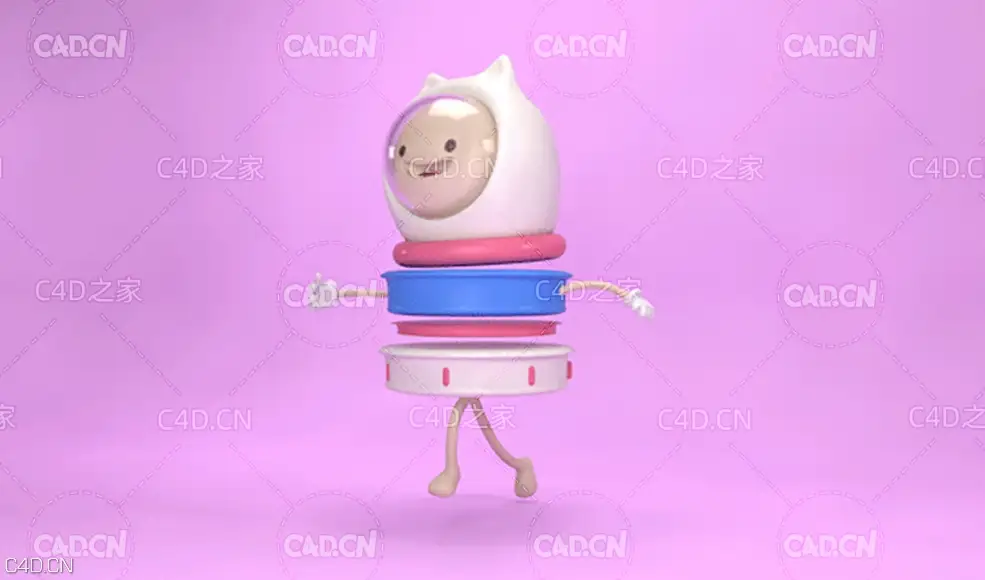 C4D跳跃的卡通太空猫动画工程 - C4D之家 - 太空猫动效案例.jpg