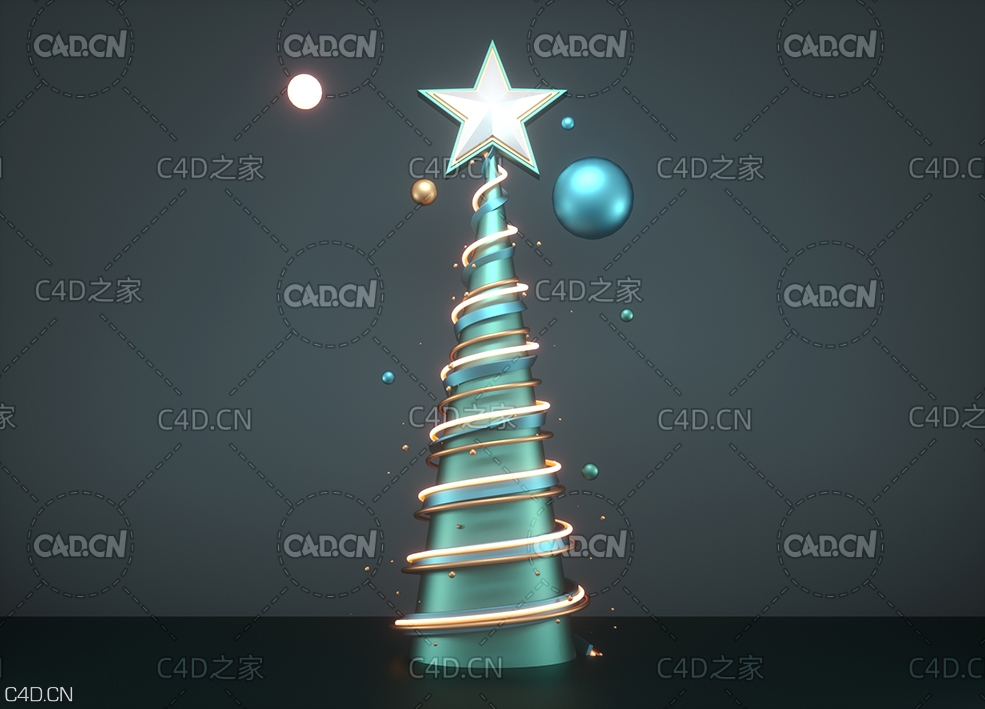 C4D OCTANE金属五角星圣诞树创意工程 - C4D之家 - 0394.jpg
