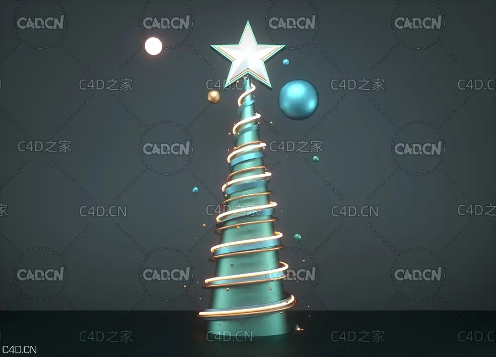 C4D OCTANE金属五角星圣诞树创意工程 - C4D之家 - 0394.jpg