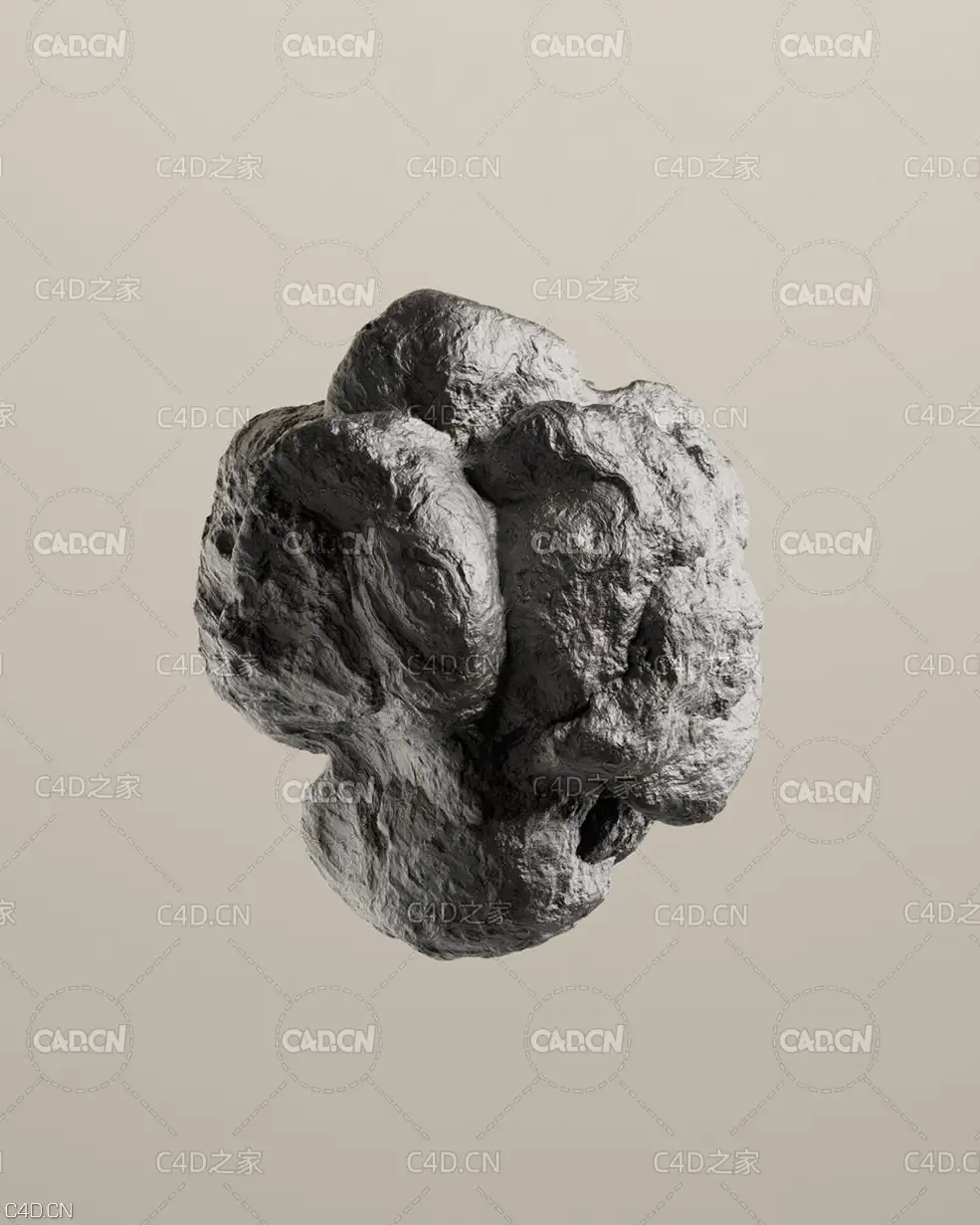 C4D Redshift膨胀变形的黑色石头动画工程 Rocks - C4D之家 - RocksV2_Still.jpg