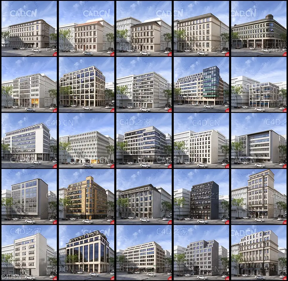欧式建筑楼房3D模型 Evermotion – Archmodels vol. 229 (C4D/3DS MAX/OBJ/FBX格式)
