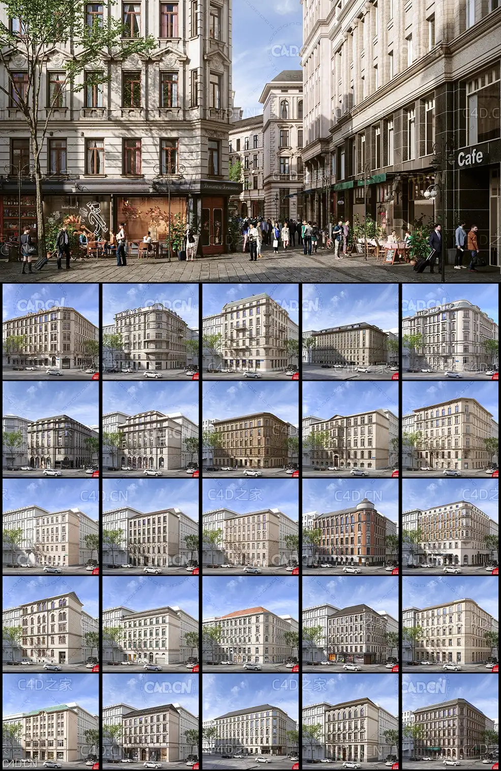 欧式建筑楼房3D模型 Evermotion – Archmodels vol. 229 (C4D/3DS MAX/OBJ/FBX格式) - C4D之家 - 未命名-1.jpg