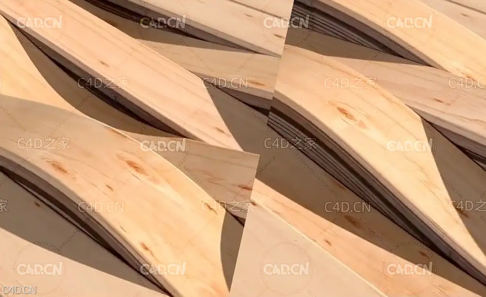 C4D木板木条波浪抖动动画制作教程 WOOD WAVES - LOOP (Cinema 4D Tutorial)