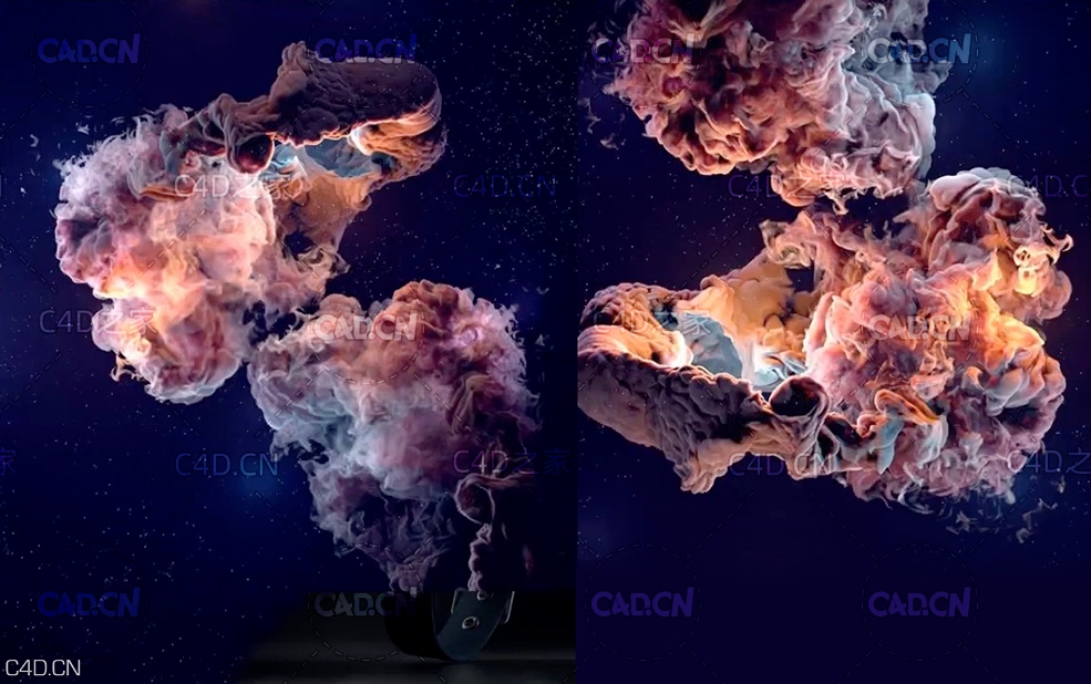 C4D使用XP粒子插件制作星云特效教程 Cinema 4D and X-Particles Nebulas Tutorial