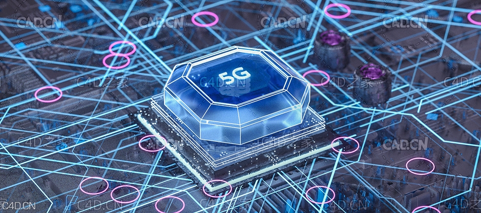 C4D OCTANE 5G电路芯片模型工程 - C4D之家 - 006.jpg