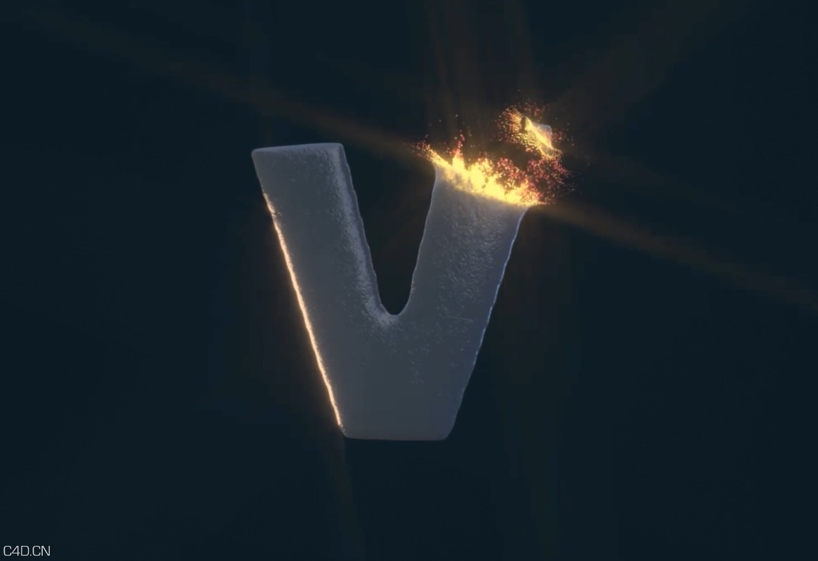 C4D文字灰飞烟灭溶解消散动画视频教程（包含工程文件）