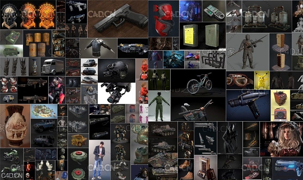 2020电影游戏模型合集 PBR Game and 3D-Scan 3D-Models Bundle October 2020