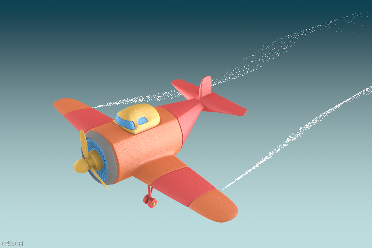 玩具飞机 C4D 螺旋桨机 - C4D之家 - 2312_0053.png