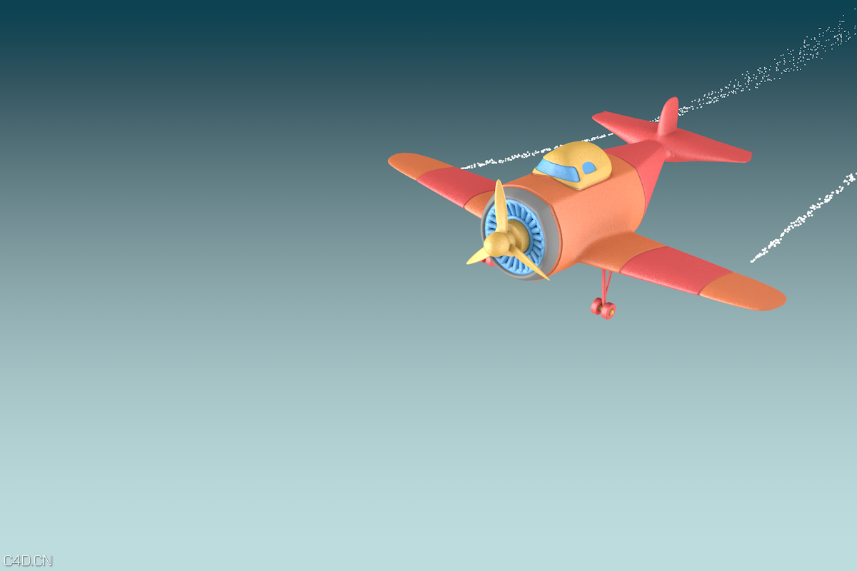 玩具飞机 C4D 螺旋桨机 - C4D之家 - 2312_0023.png