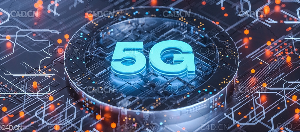 C4D OCTANE发光5G芯片创意工程