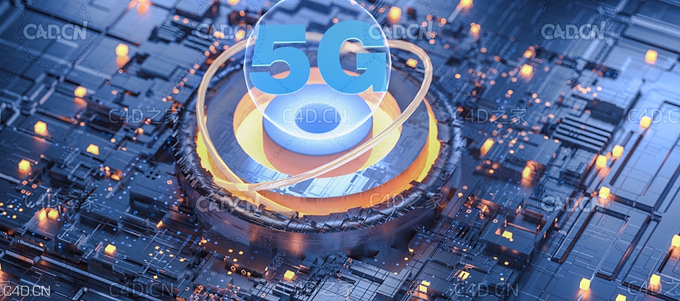 C4D OCTANE创意5G背景图工程