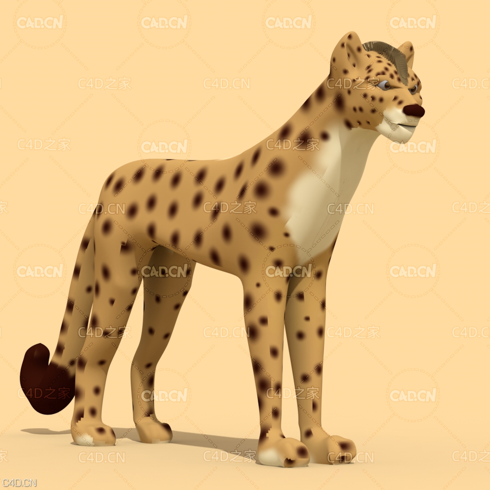 卡通豹子模型 leopard 豹子3d模型 - C4D之家 - l.jpg