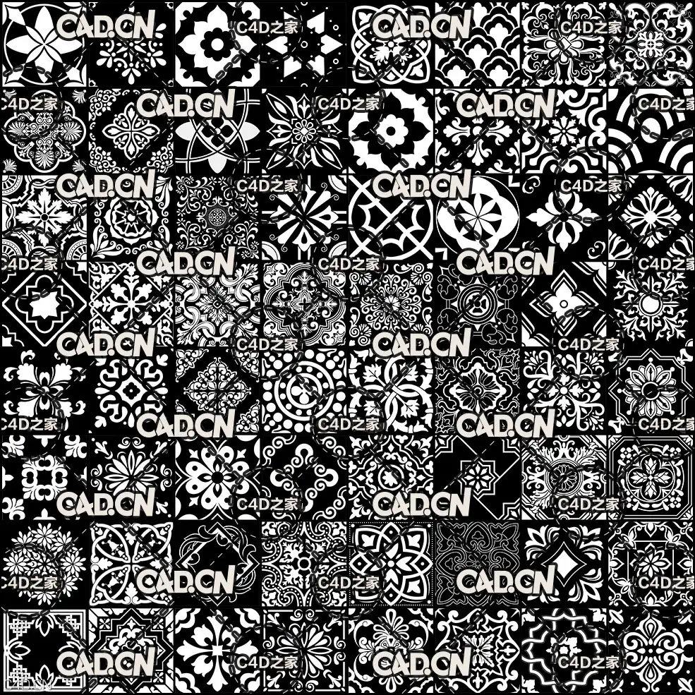 400种欧式花纹复古图案Alpha贴图合集 FlippedNormals – 400 Vintage Alpha - C4D之家 - 未命名-2.jpg