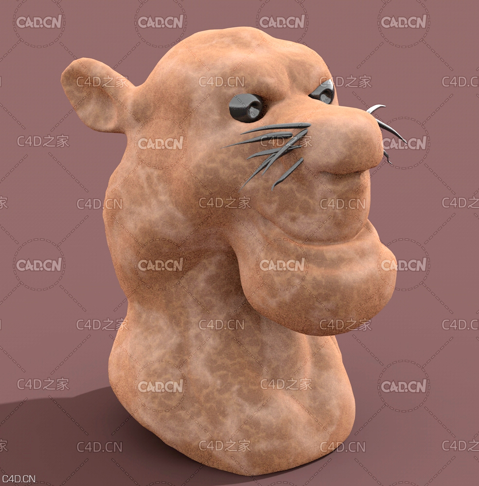 大猫卡通头像模型 bigcat - C4D之家 - C4D.jpg