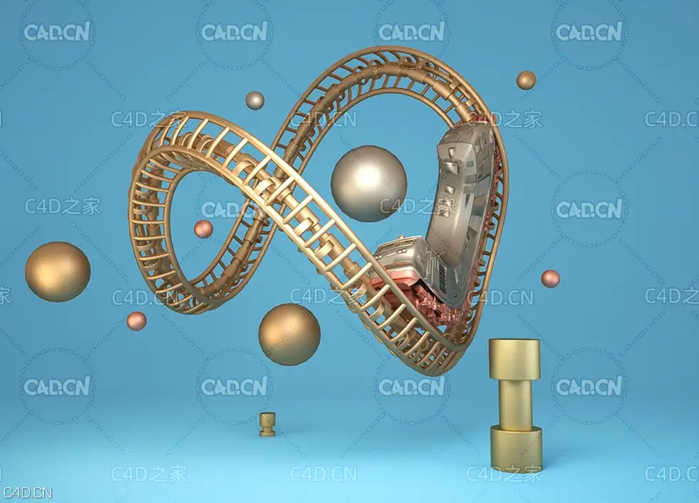 C4D octane卡通过山车创意工程 roller coaster - C4D之家 - 0370.jpg
