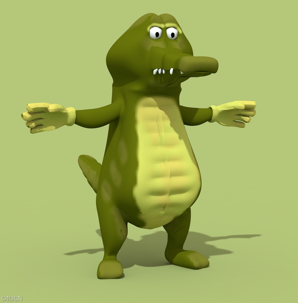 卡通鳄鱼角色C4D模型 croc 3d model - C4D之家 - croc.jpg