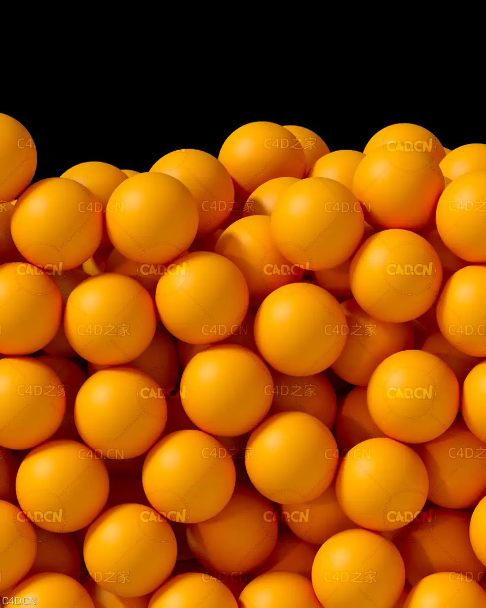 桔色圆球汇聚填充动画工程 Emitter Animation in Cinema 4D