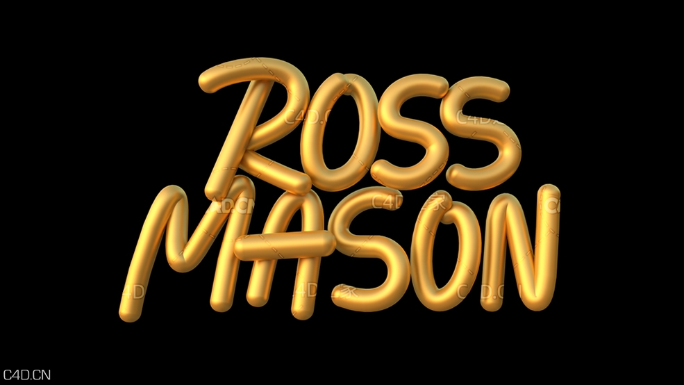 金属手写文字工程 3D Lettering Scene - C4D之家 - 3DLetteringBlack.jpg