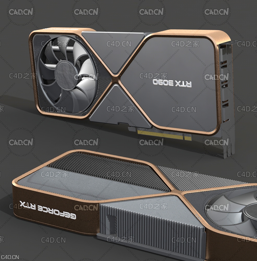 C4D电脑显卡英伟达显卡模型RTX3090模型rtx3090显卡模型 Nvidia