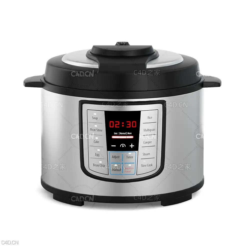 多功能不锈钢压力电饭锅 厨房电器电压力锅C4D模型 Electric pressure cooker - C4D之家 - cgaxis_models_116_04.jpg
