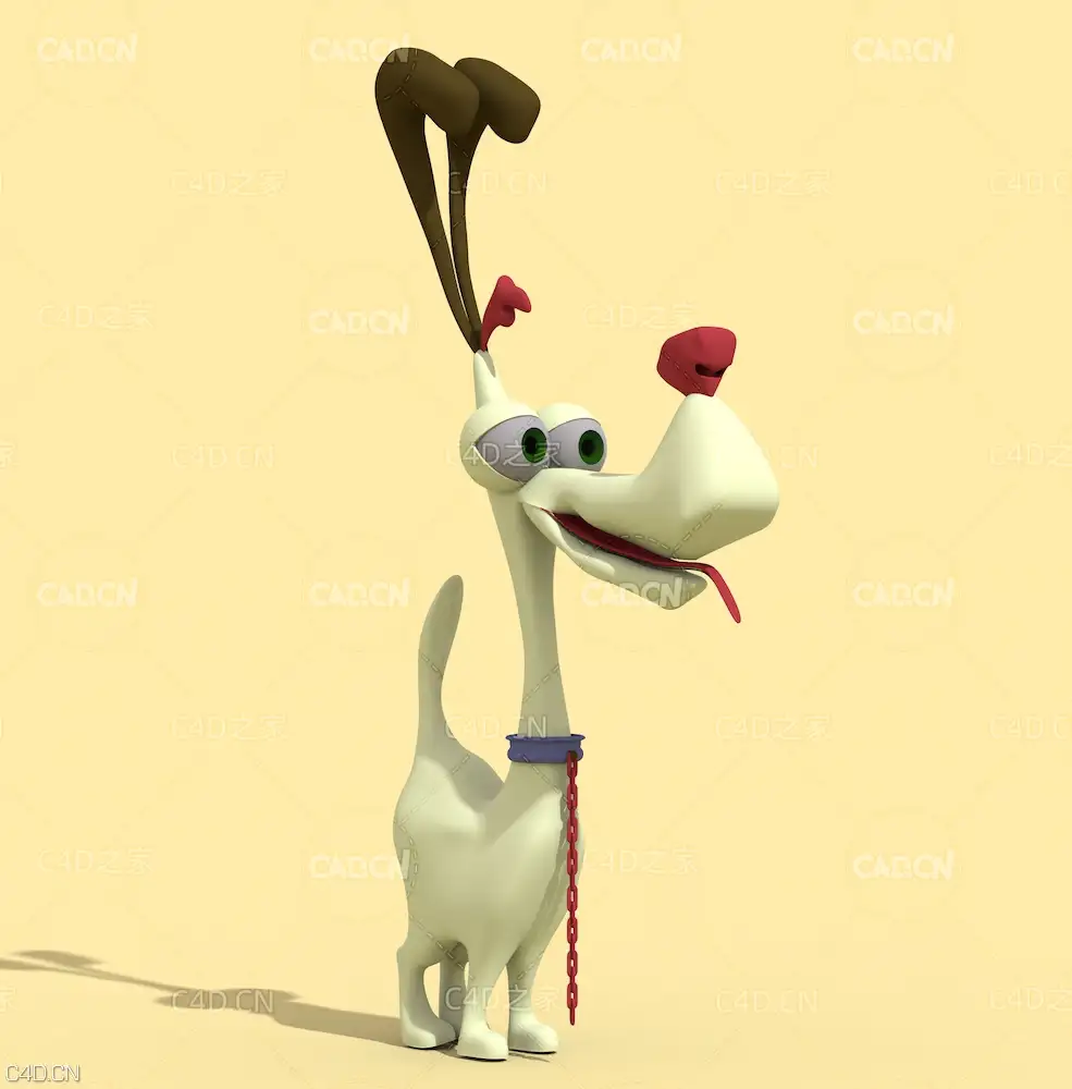宠物狗卡通小狗C4D模型模型 Dog 3d model