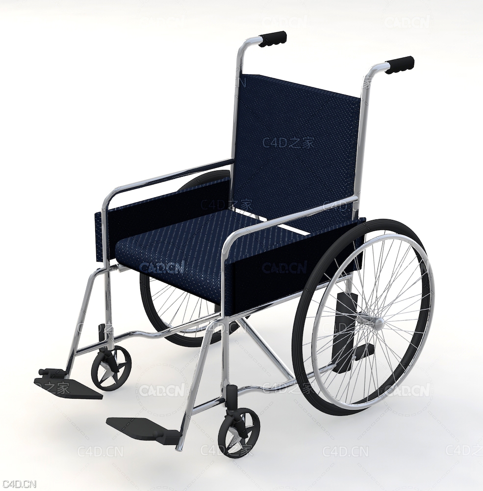 病人轮椅C4D模型 wheelchair