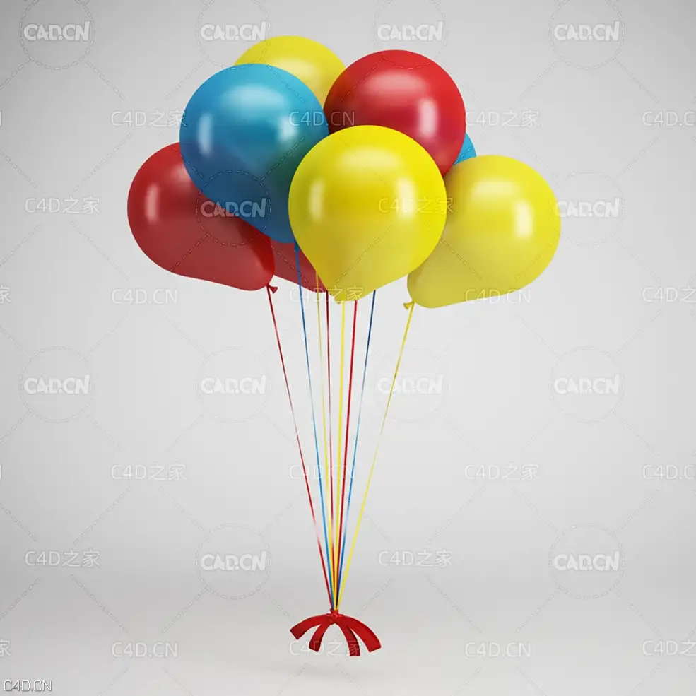 彩色气球C4D模型 balloon