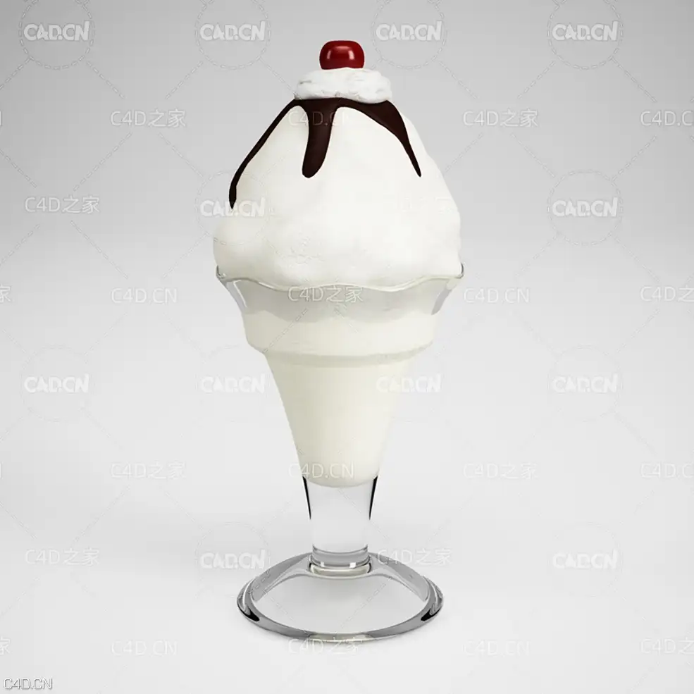 奶油冰激凌 牛奶冰淇淋C4D模型 ice cream
