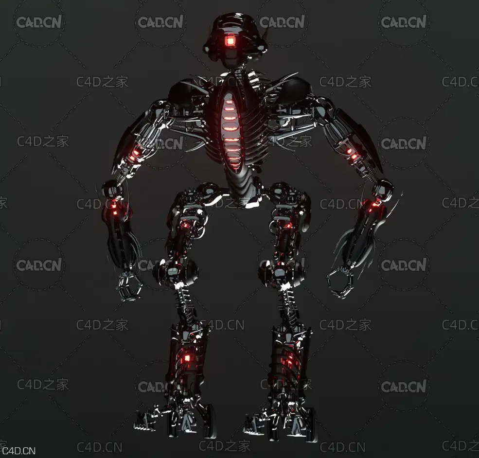 外星科幻机械机器人模型 robot c4d model - C4D之家 - 机器1_DeMain_0000.jpg