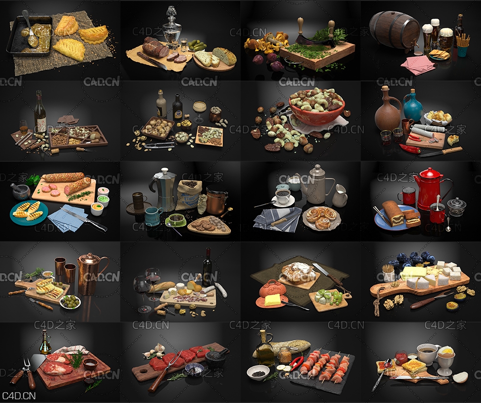 20个高精度餐厅食品食物美食C4D模型 Evermotion – Archmodels Vol.217 - C4D之家 - 未命名.jpg