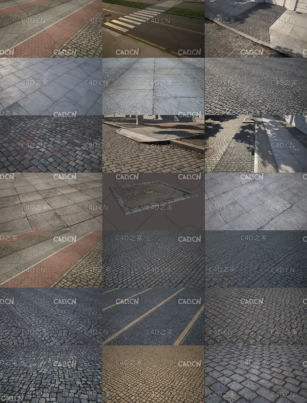 绿化带小路地面路面井盖马路牙子C4D模型 Street Kit 01 Complete Edition 3D Models - C4D之家 - 未标题-1.jpg