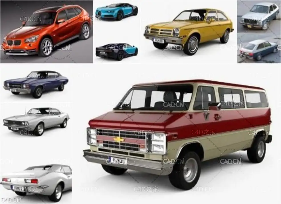 60辆汽车3D模型（MAX | OBJ | FBX） Car 3D Models Bundle November 2020