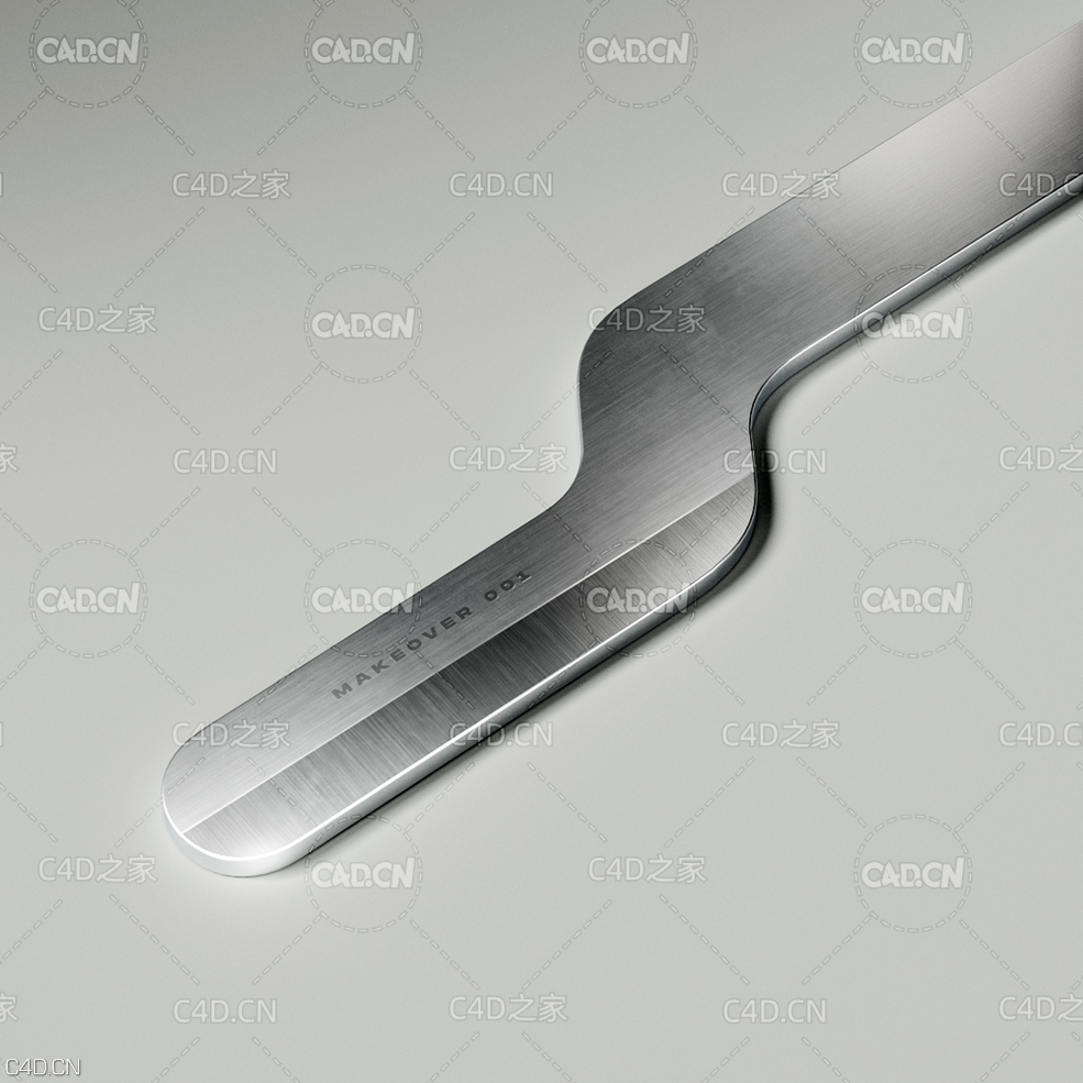 C4D 红移拉丝不锈钢金属刀渲染模型 Steel Knife - Cinema 4D / Redshift