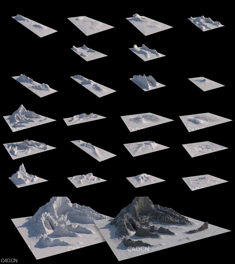 22个山脉地形C4D模型 Ultimate Mountains Pack - Cinema 4D - C4D之家 - 未标题-2.jpg