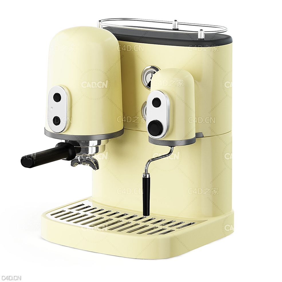 公司意式咖啡机C4D模型 Coffee Machine 3D Model