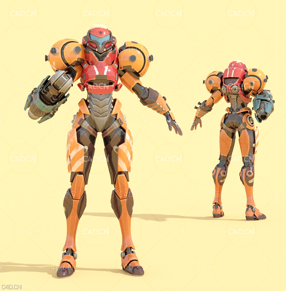 银河战士萨摩斯机器人C4D模型 samus