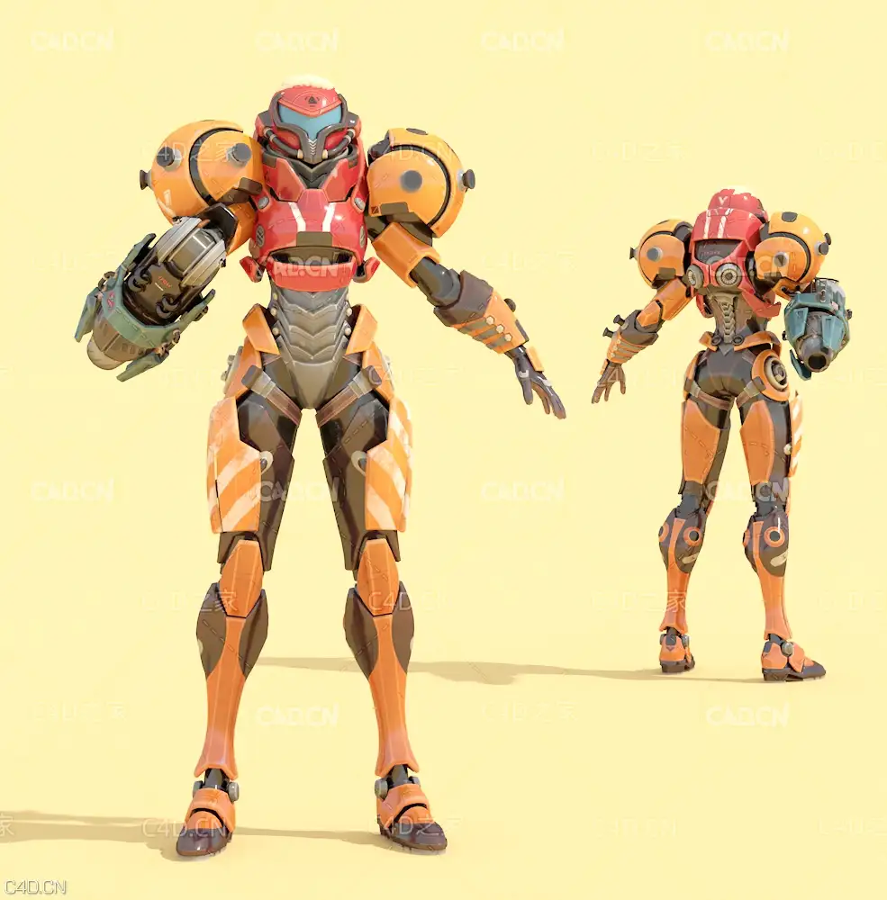 银河战士萨摩斯机器人C4D模型 samus