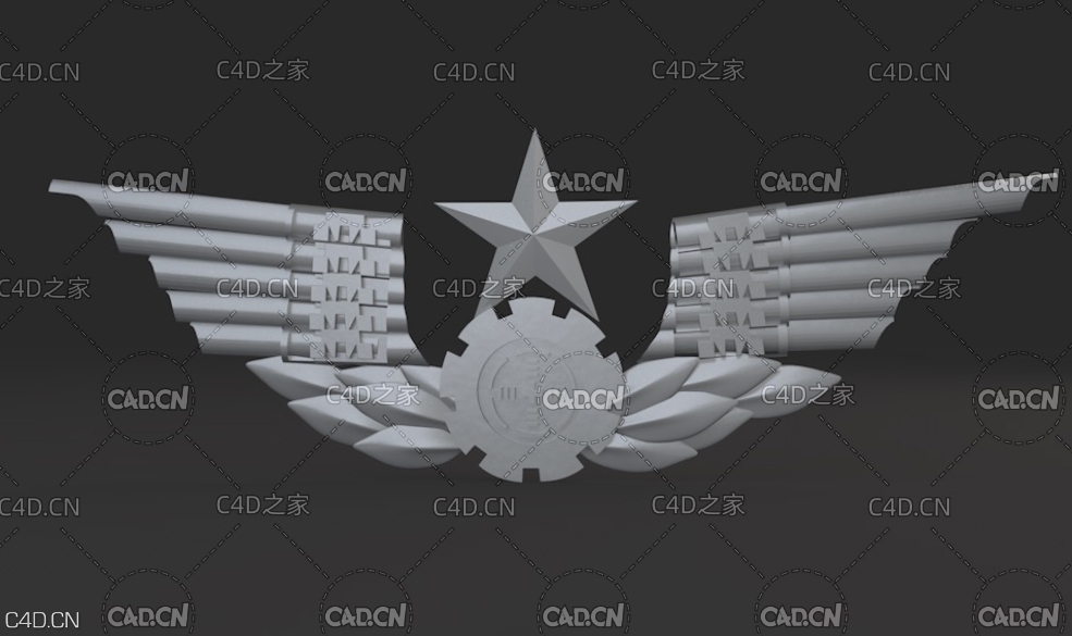 新式陆军胸标c4d模型 解放军金属胸标模型 - C4D之家 - cinema4d_-2020-12-02-18.32.18.jpg