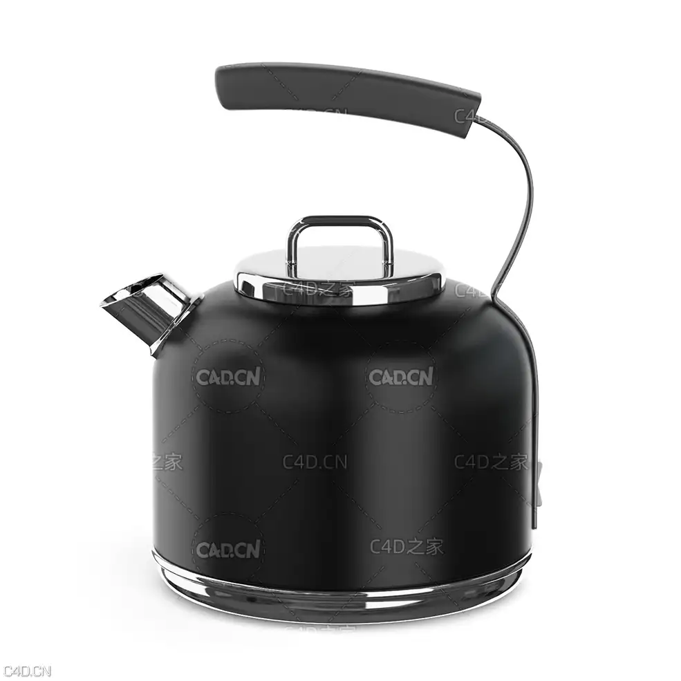 蒸气智能感应控温水壶C4D模型 Electric Kettle 3D Model