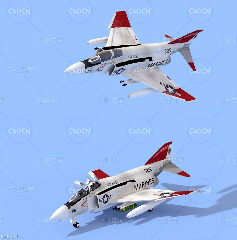 F-4鬼怪战斗机C4D模型 F-4E Phantom II - C4D之家 - 55.jpg