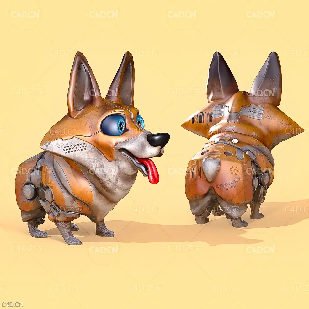 科幻电子卡通机械狗C4D模型 Mechanical dog 3d model - C4D之家 - C4D电子数码机器狗模型-Cyberdoggo.jpg