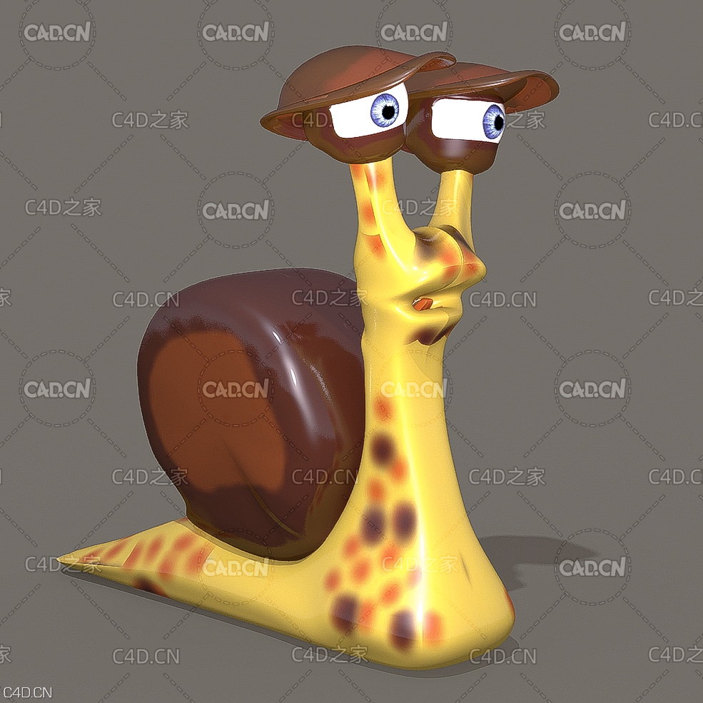 卡通蜗牛C4D模型 snails - C4D之家 - snail.jpg