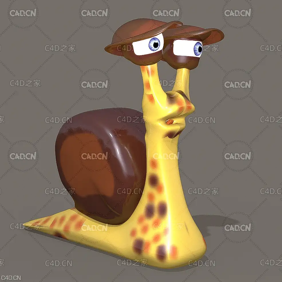 卡通蜗牛C4D模型 snails