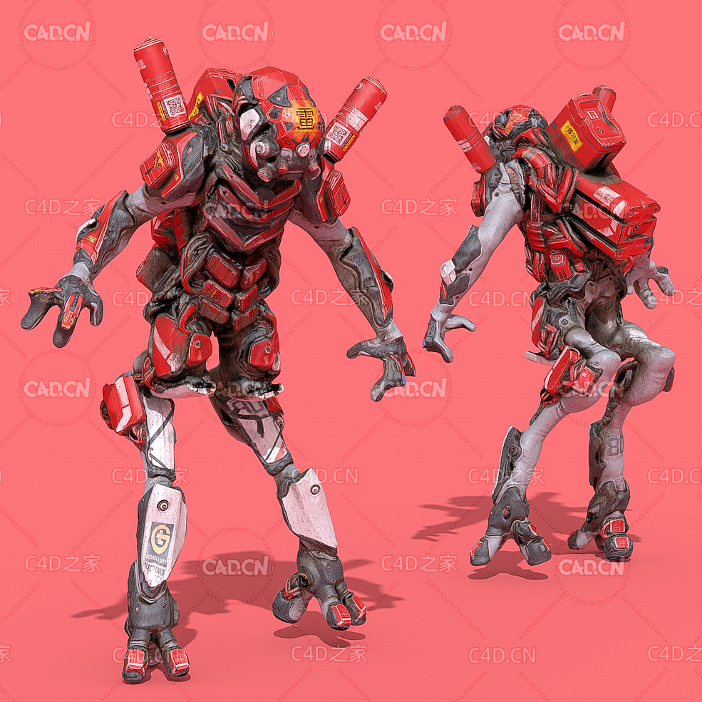 科幻机械外星人C4D模型 Alien